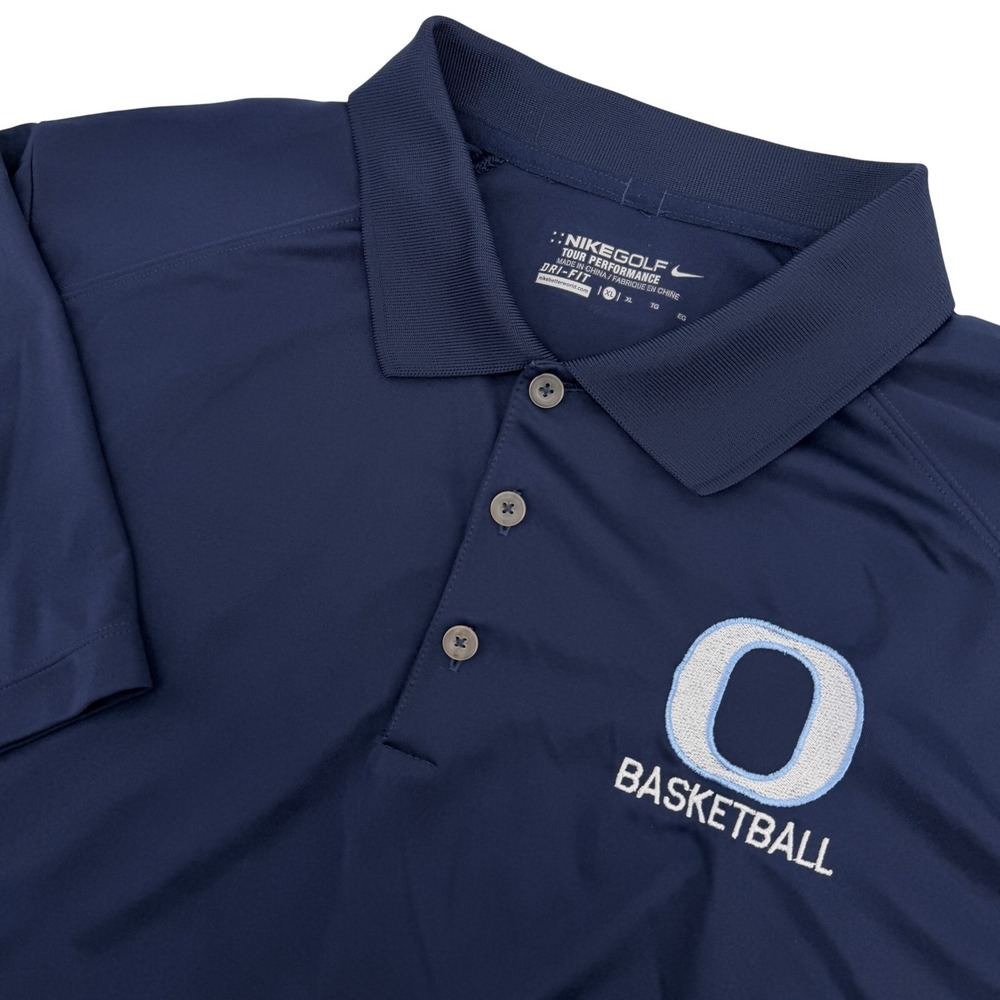 Nike Golf Polo Mens XL Navy Oregon Basketball Dri-Fit Tour Performance Sporty